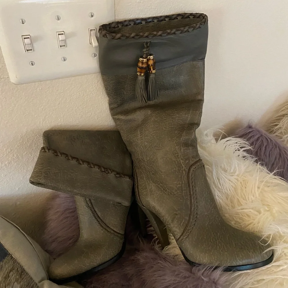 Gucci grey tassel boots - Picture 4 of 4